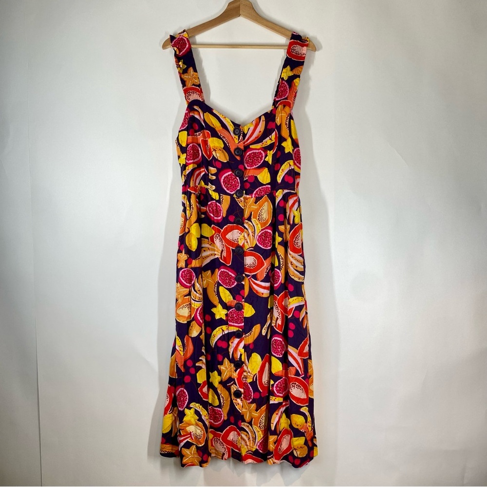 Vibrant Fruit Print Dress